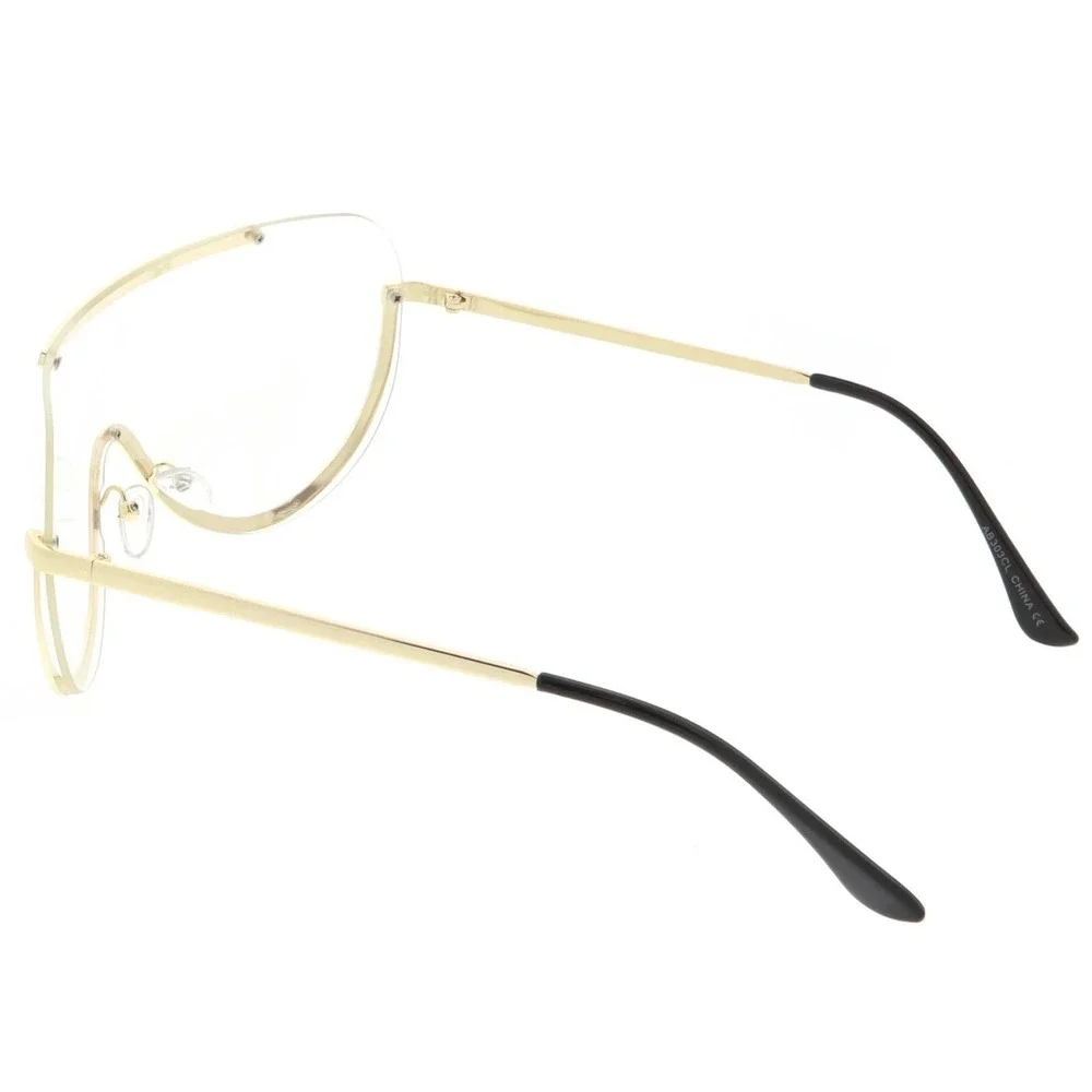 Sunglasses Men Trendy Retro Sun Glasses Oversize Clear Lens Metal Frame Hip‎ Hop